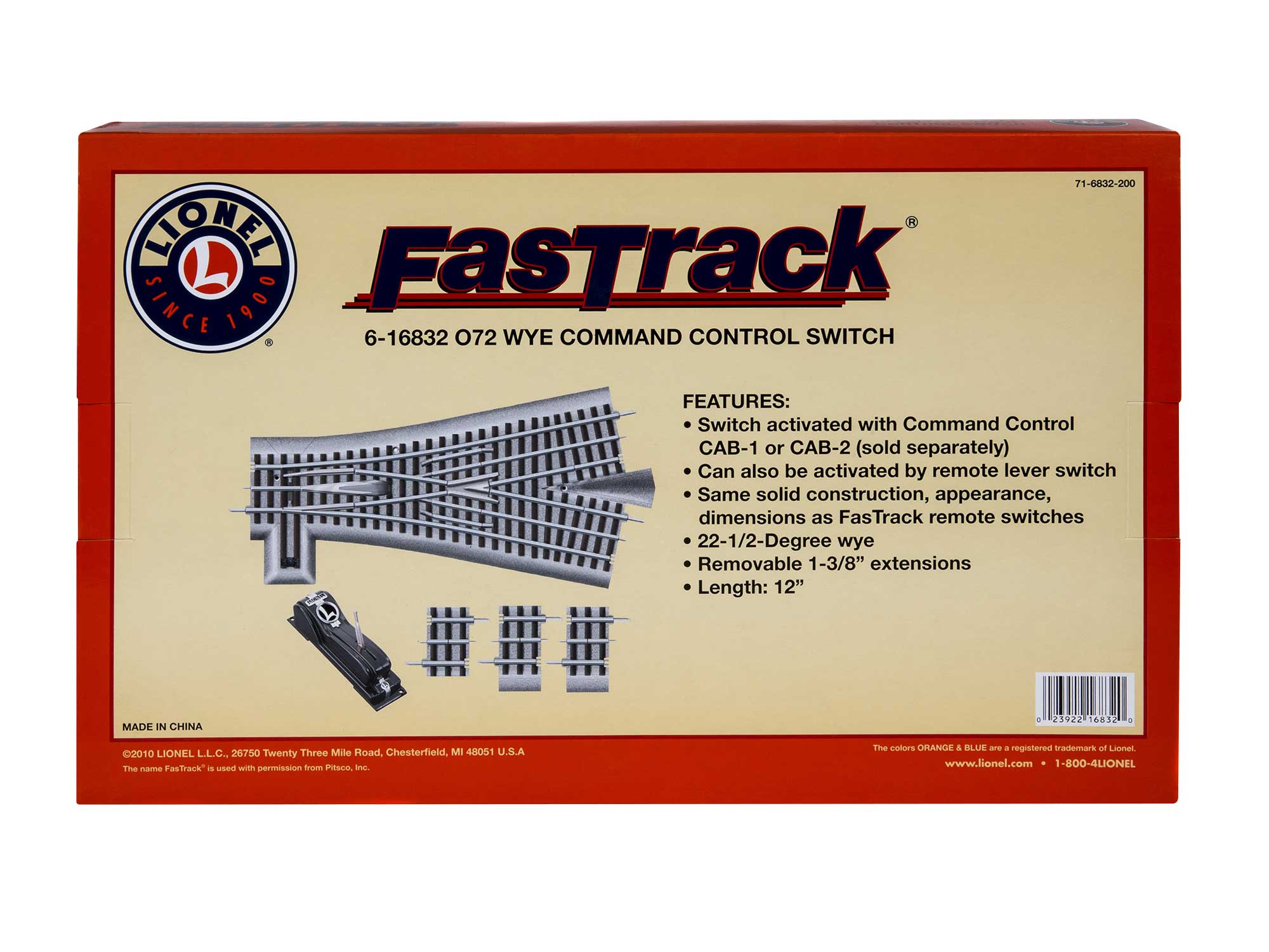 thumbnail image 2 of Lionel O Gauge FasTrack 072 Remote/Command Wye Switch – Right, 1:48 Scale 6-81954 2 of 6