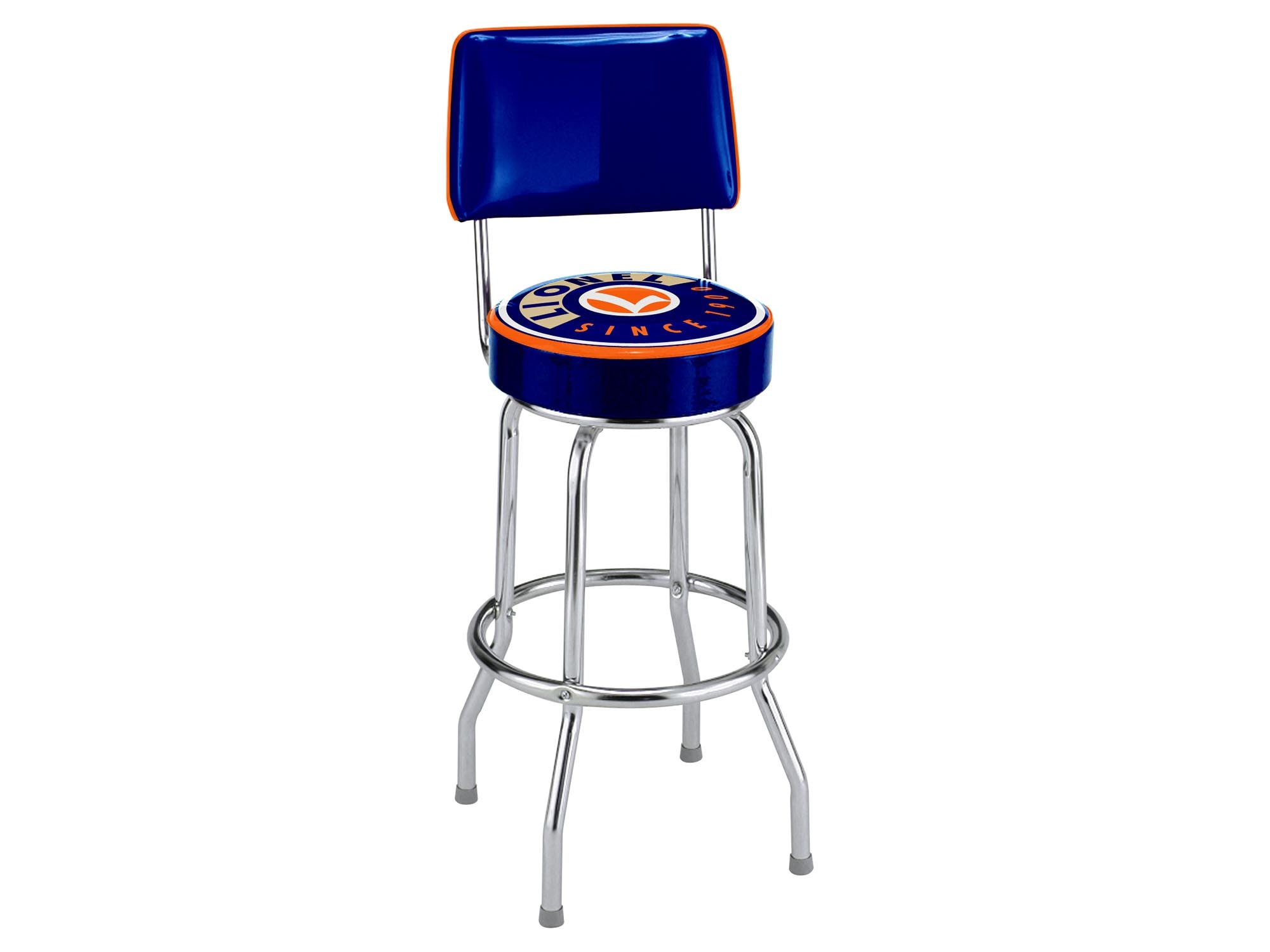 Lionel Logo Bar Stool With Backrest