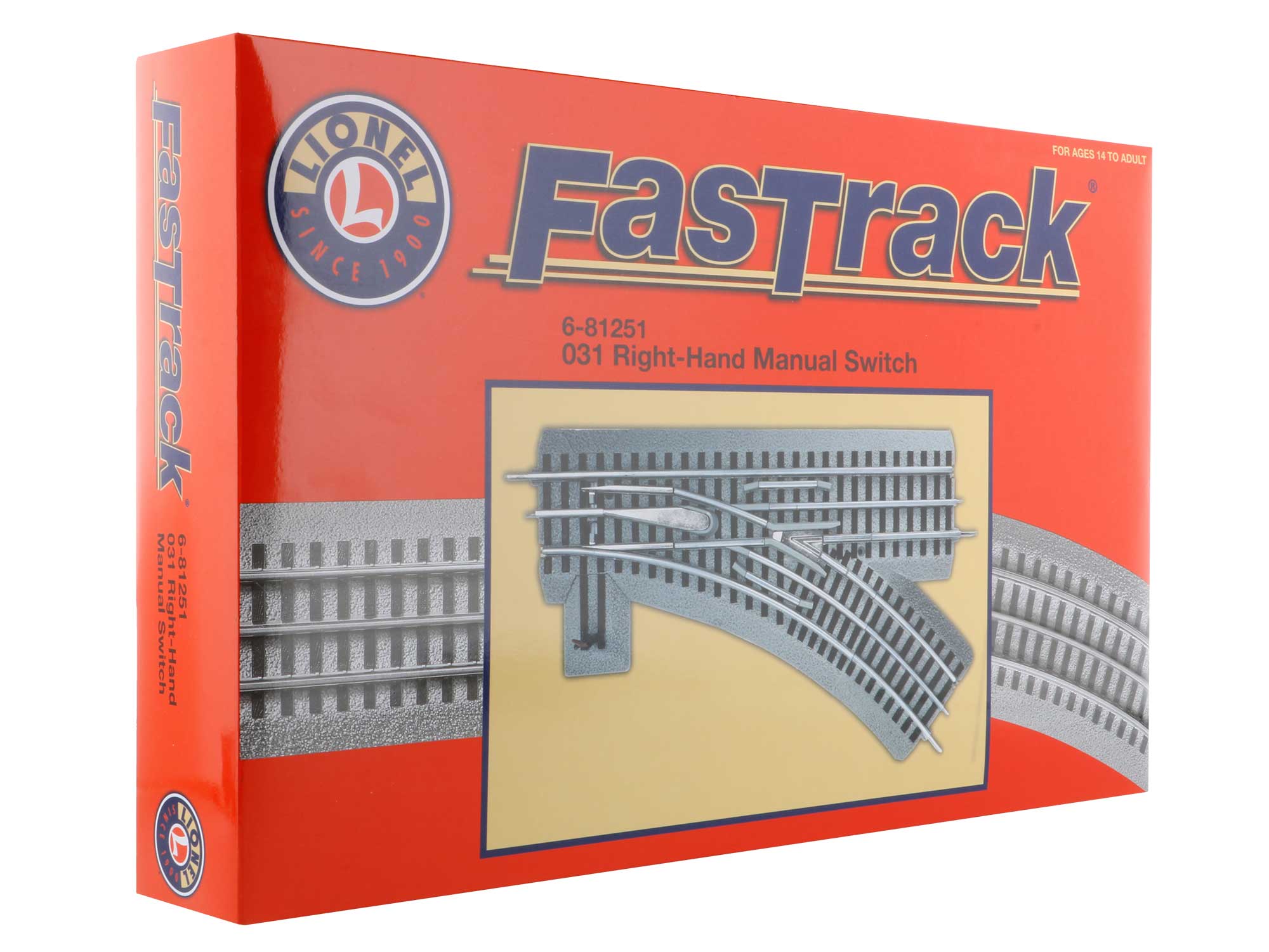 LIONEL #6-81251 FASTRACK 031 RIGHT HAND MANUAL SWITCH 