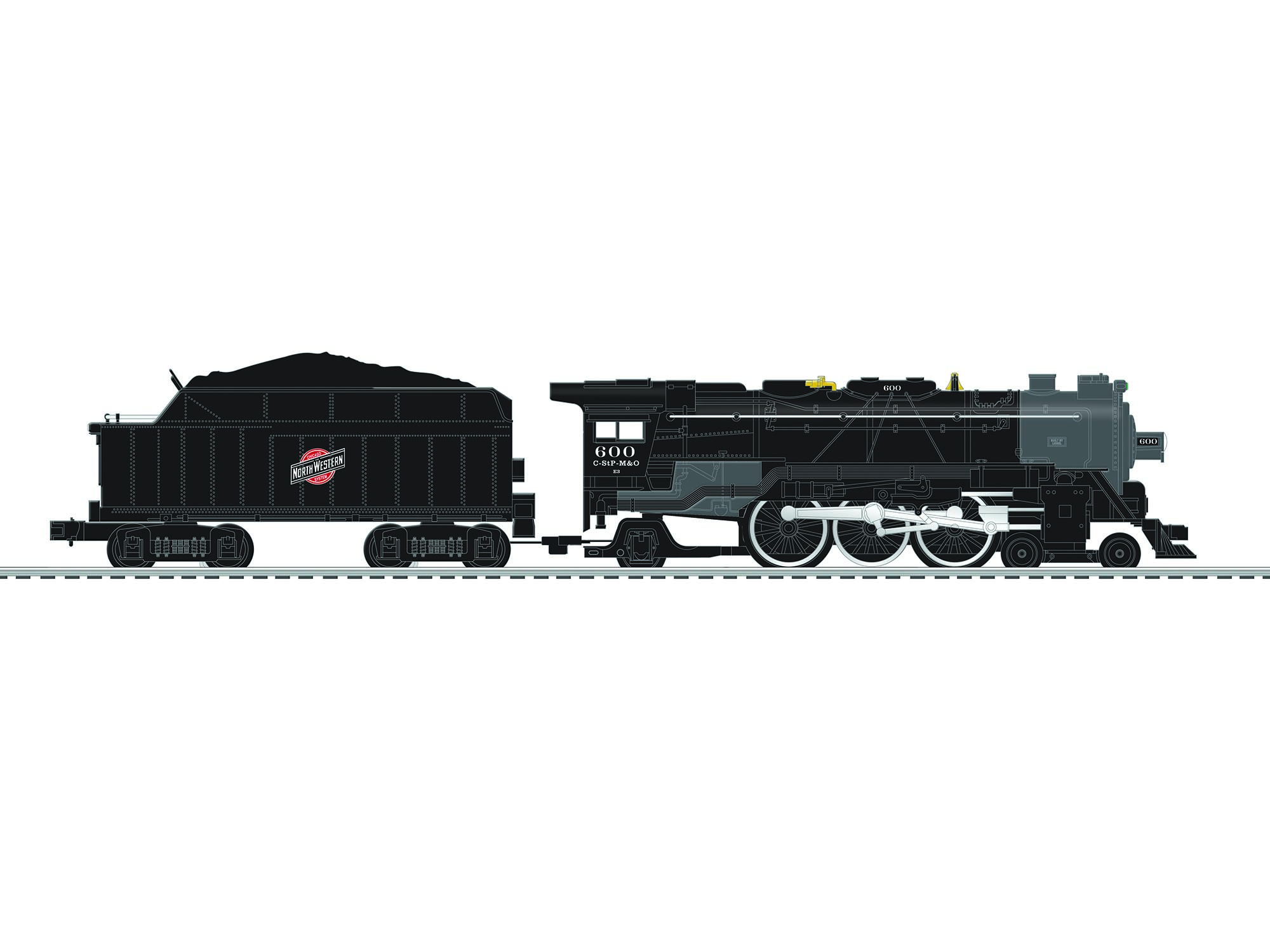 Lionel ~ 1155 Chicago and North Western LioneChief 2-4-2 Locomotive and tender 