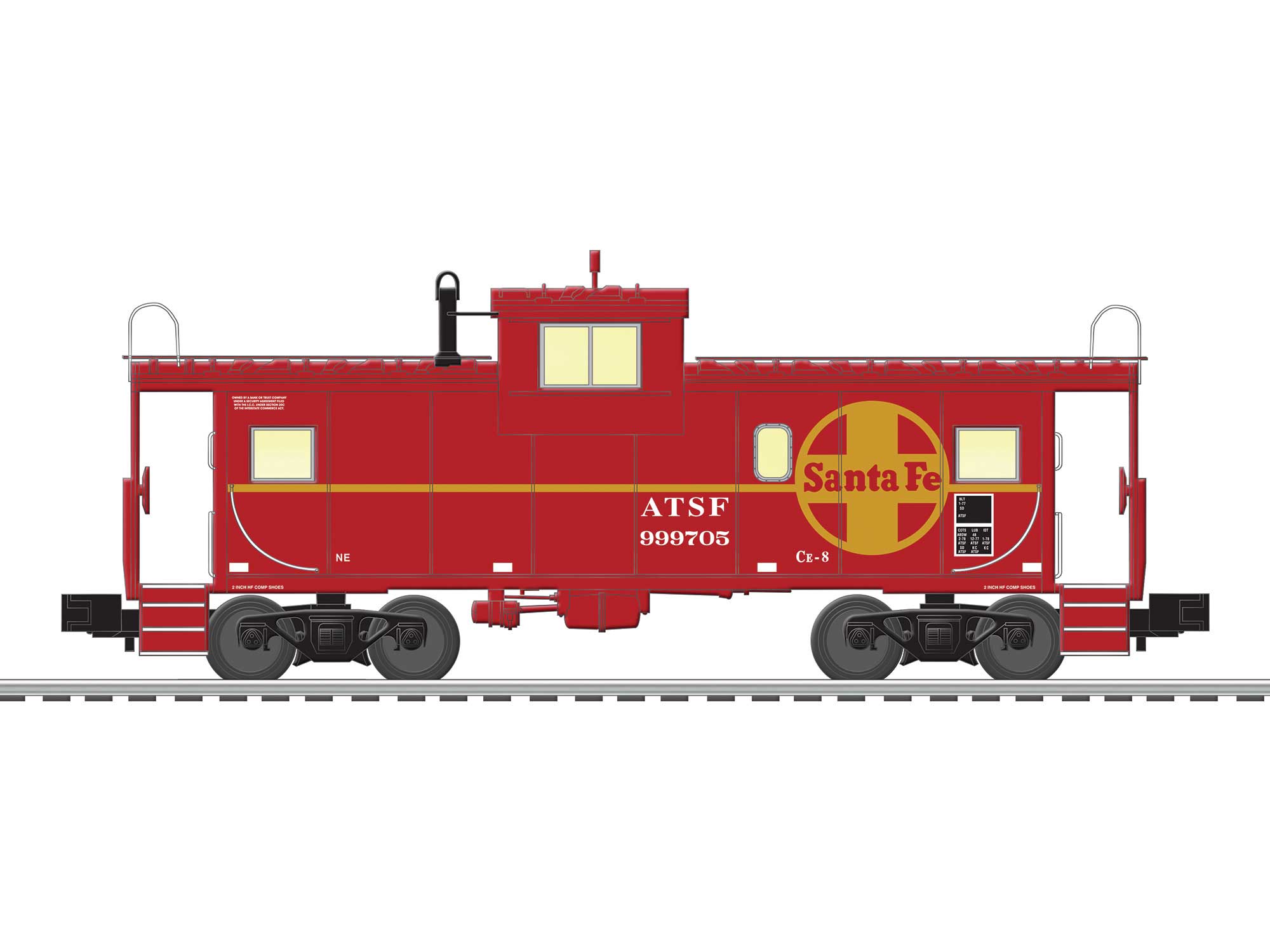 Wgt # 999135 Details about   Tyco Santa Fe Wide Vision Caboose 