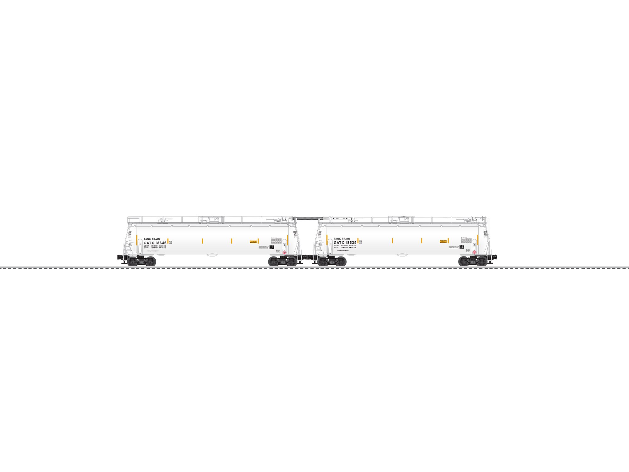 GATX TankTrain 2 Pack (white) #18639/18646