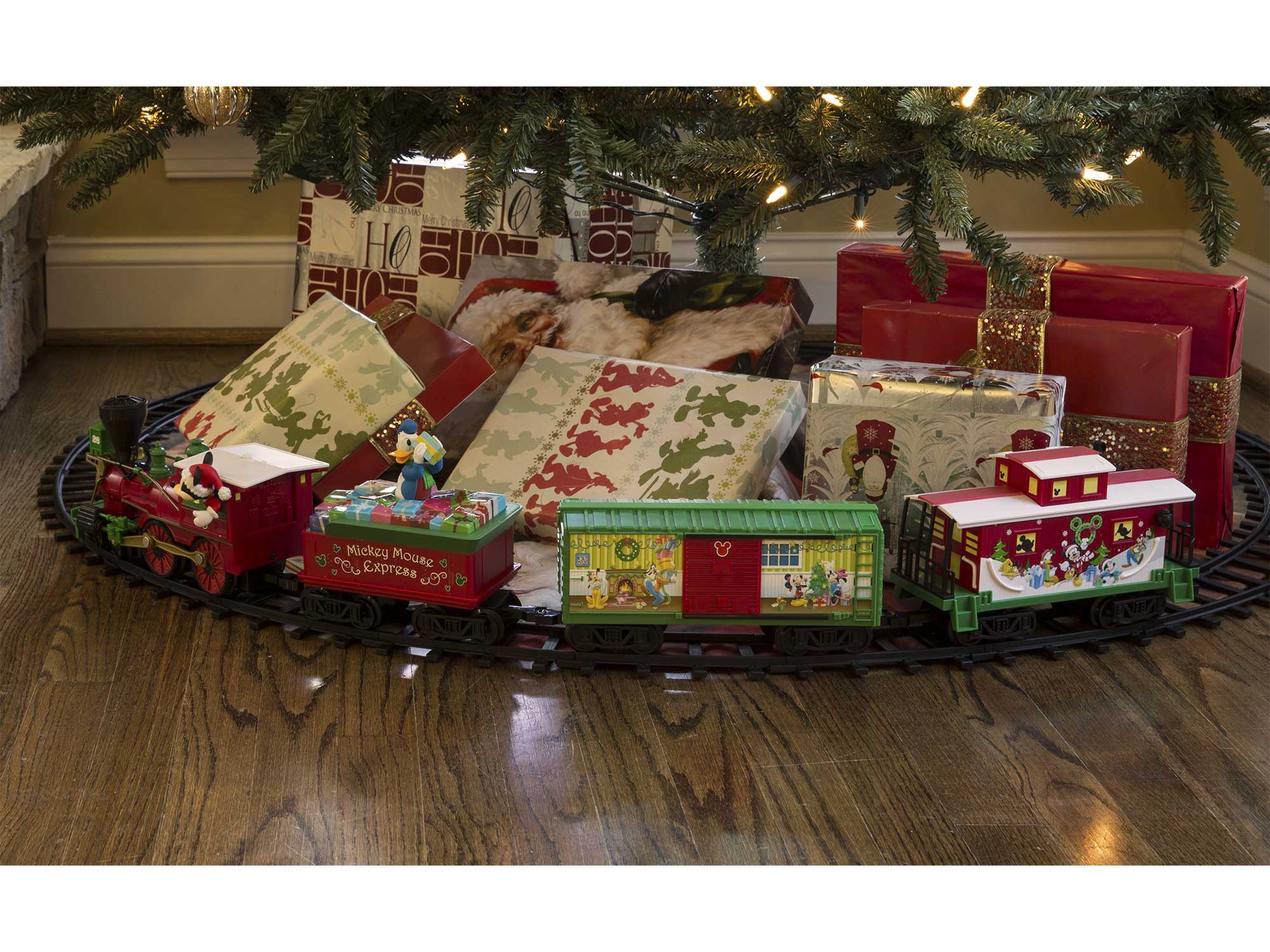 disney christmas tree train set