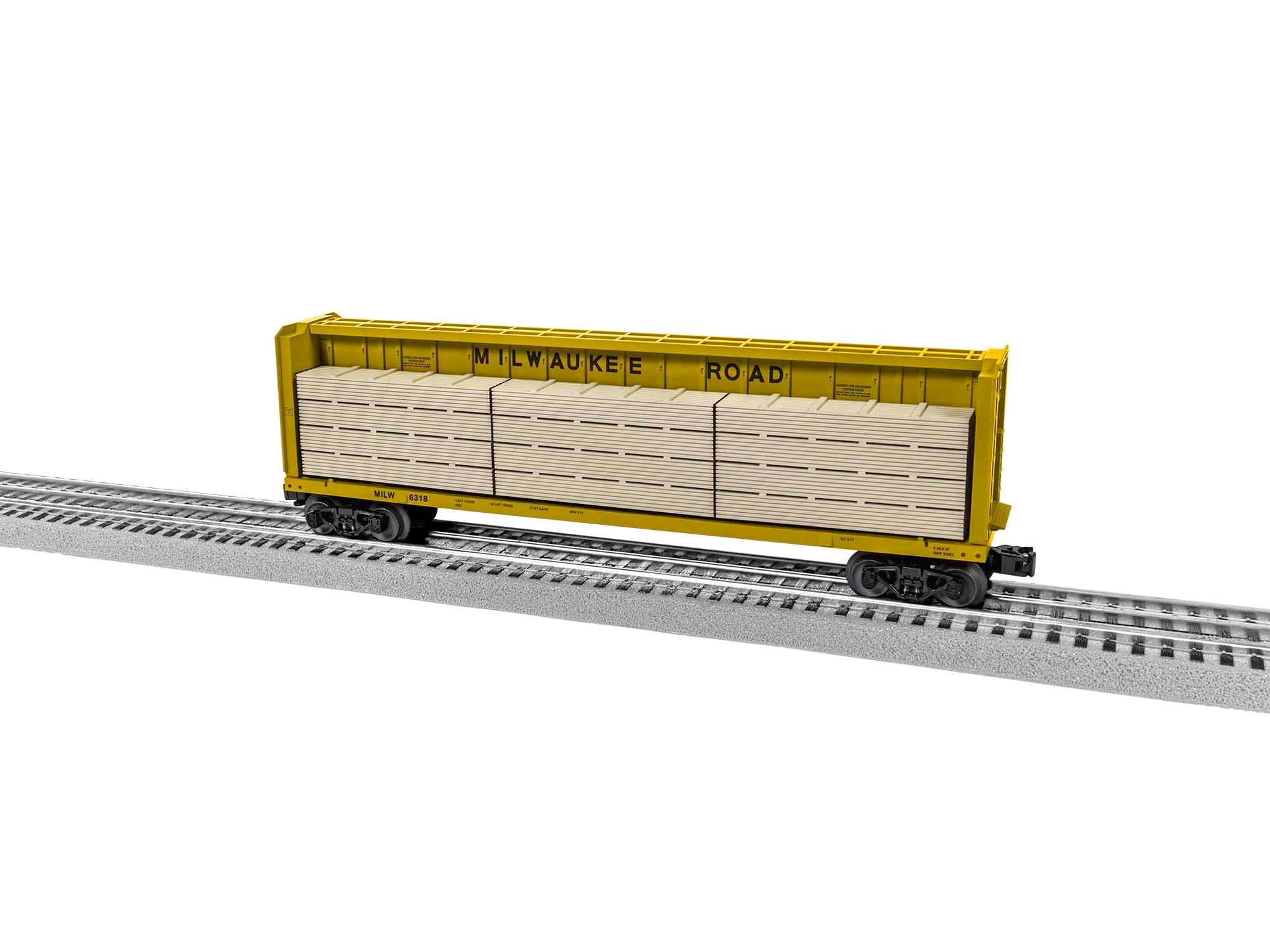 Lionel 2043052 O Centerbeam Flatcars Milwaukee MILW #6318