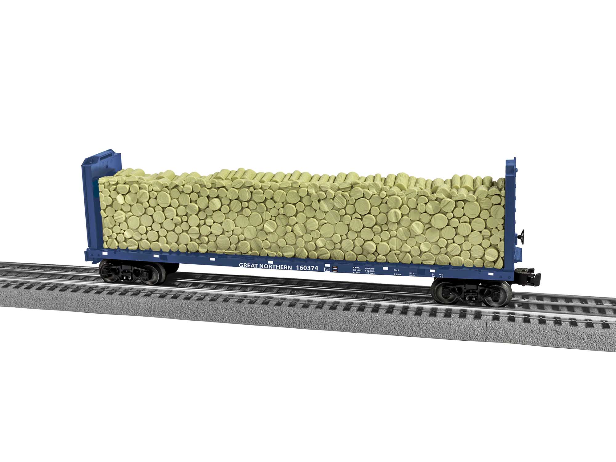 Great Northern Standard O Bulkhead Flatcar #160374