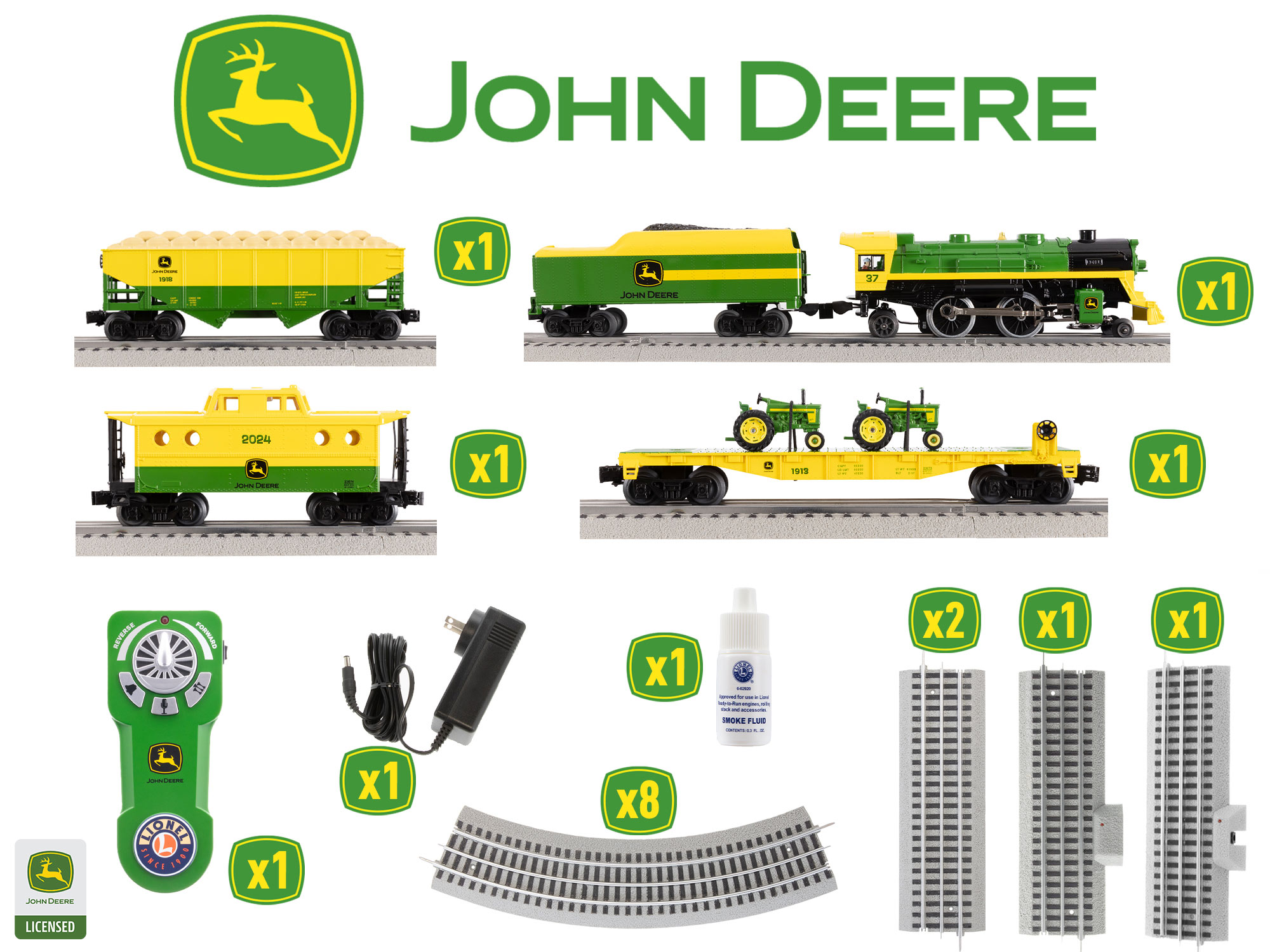 John Deere Steam Freight LionChief Set