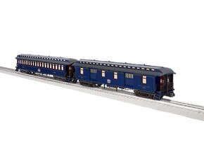 Royal Blue Wood Passenger Car 2-Pack A