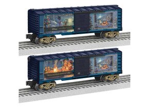 THOMAS KINKADE STUDIOS - DISNEY MICKEY & MINNIE CHRISTMAS LODGE BOXCAR