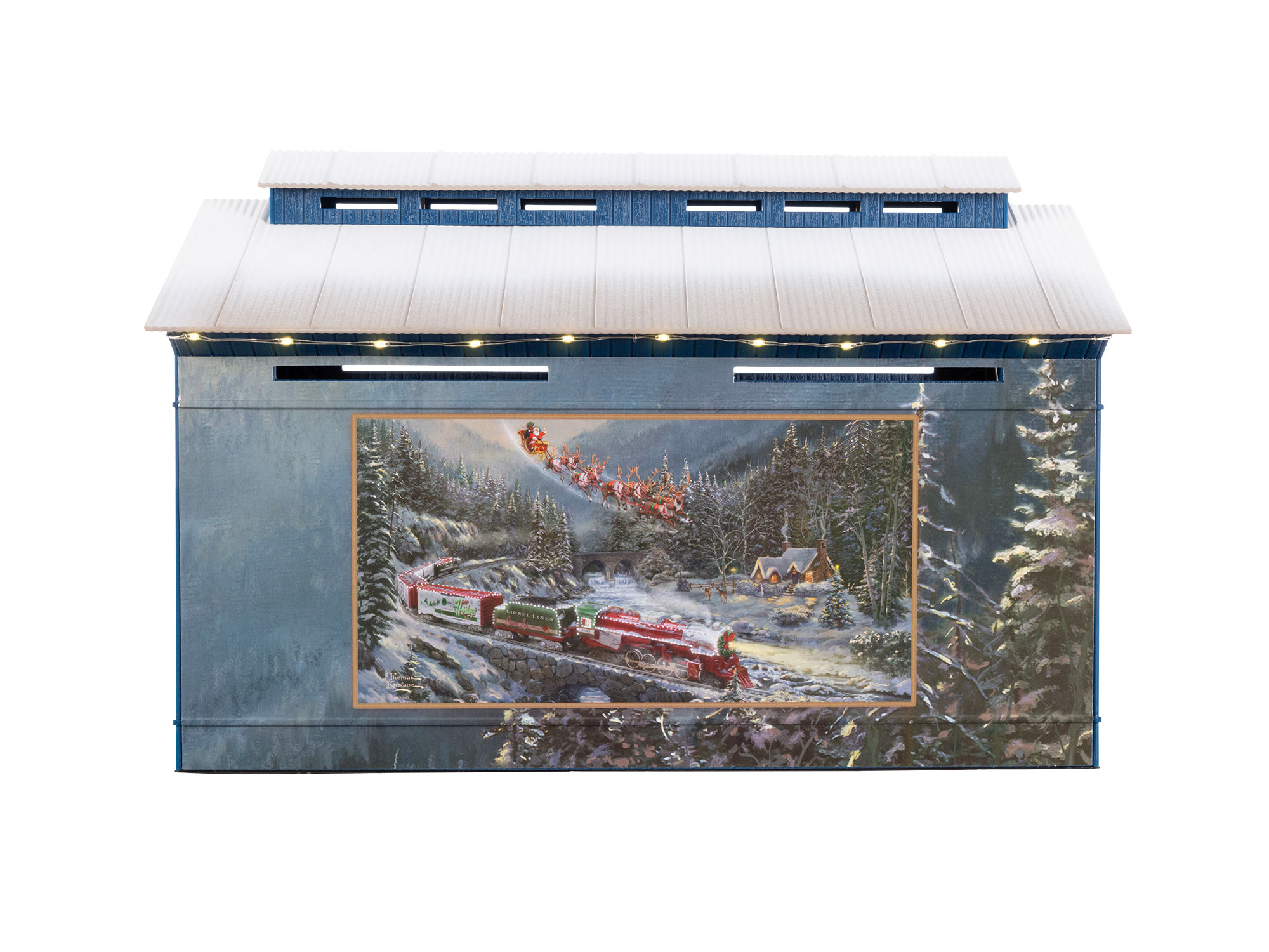 Thomas Kinkade Christmas Light Express Covered Bridge