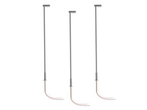 Short Arm Single Highway Lamp - Gray 3-Pack