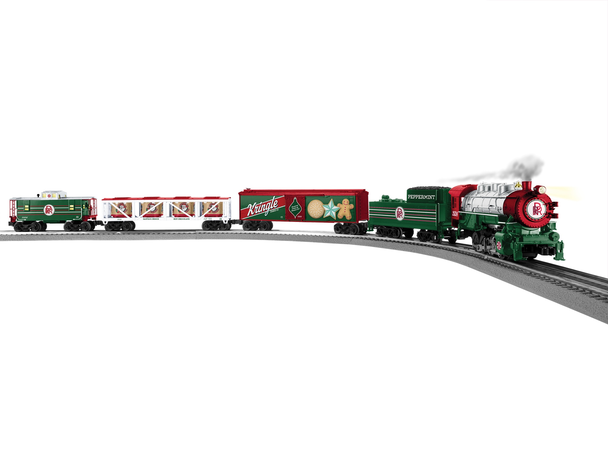 Peppermint Railroad 0-8-0 Christmas Freight LionChief Set with Bluetooth 5.0