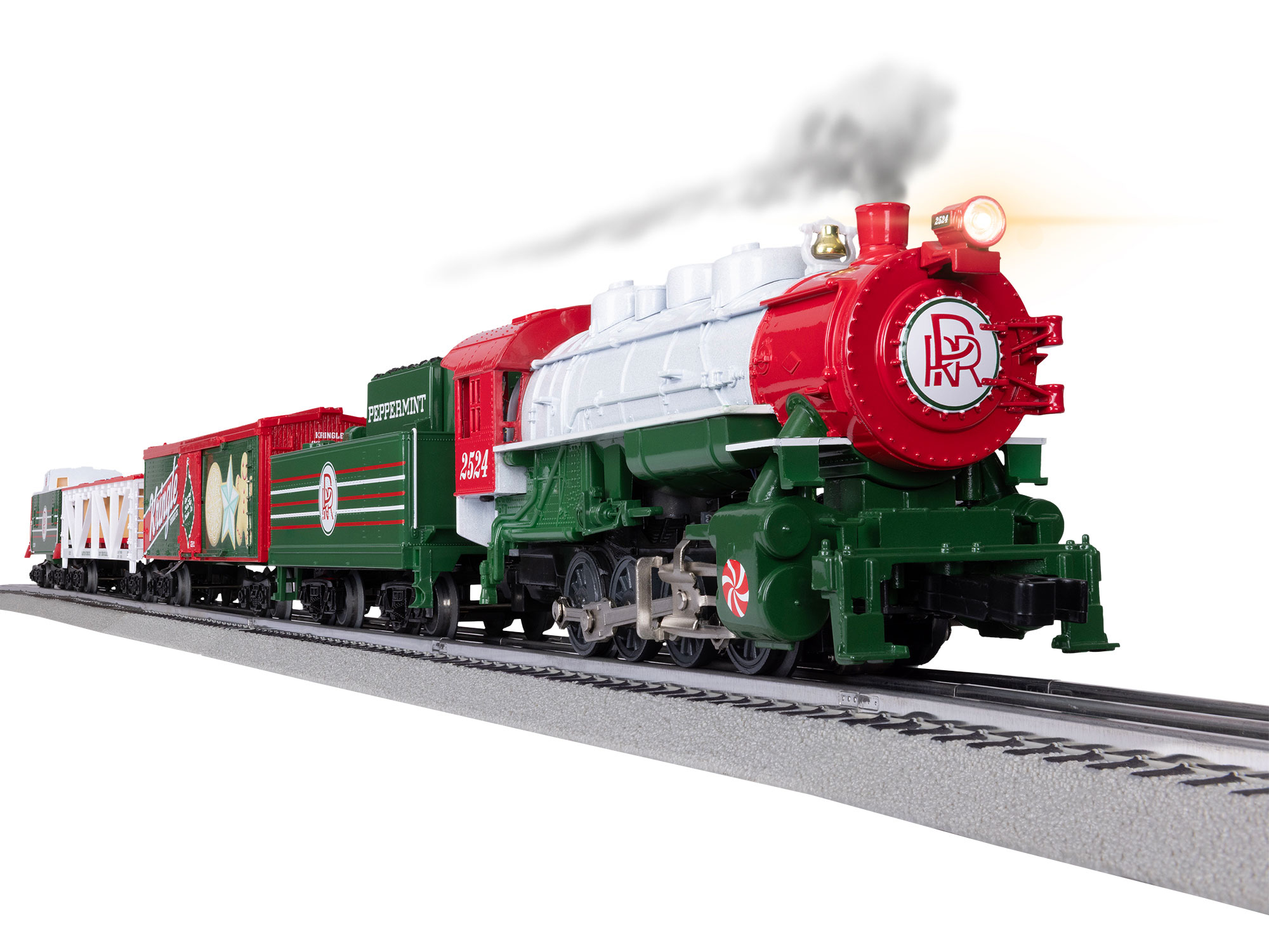 Peppermint Railroad 0-8-0 Christmas Freight LionChief Set with