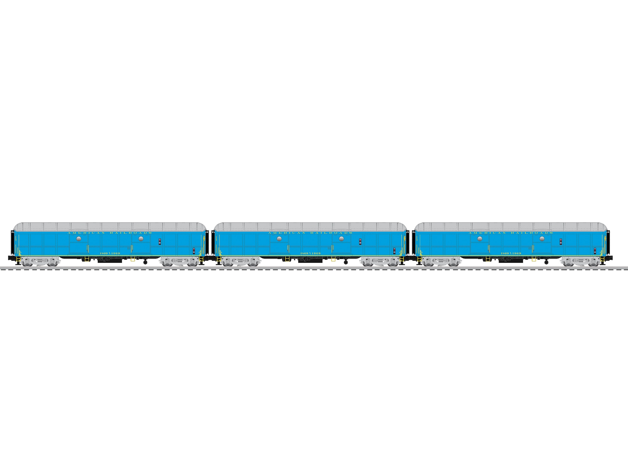 American Railroads B60 Baggage Car 3 Pack