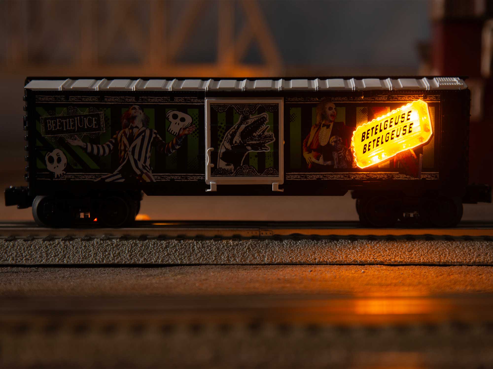 Beetlejuice lighted boxcar