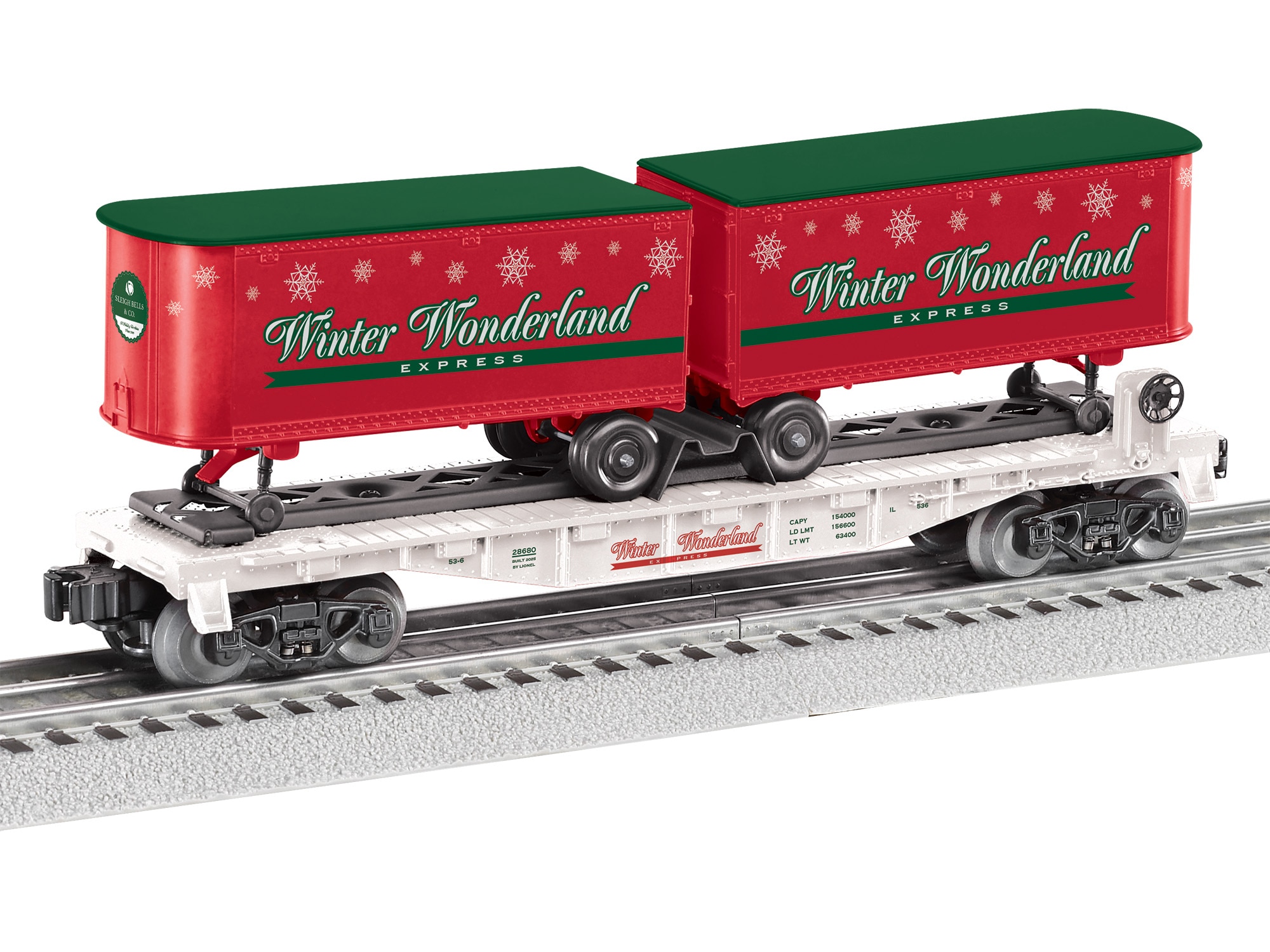 Winter Wonderland Flatcar with Piggyback Trailers