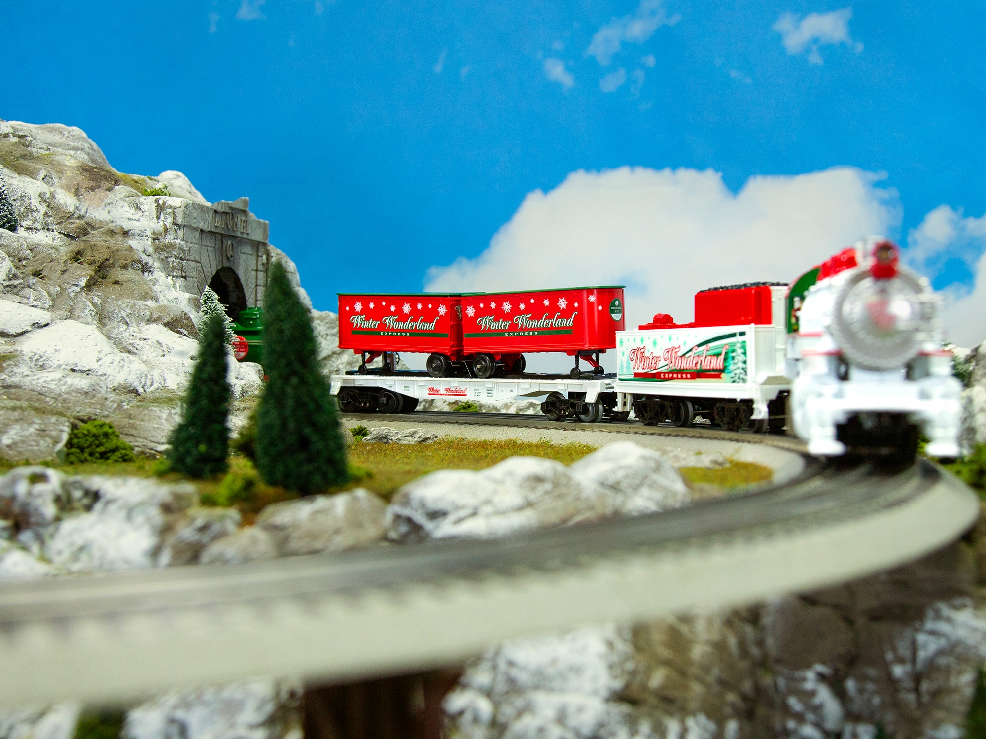Winter Wonderland Flatcar with Piggyback Trailers