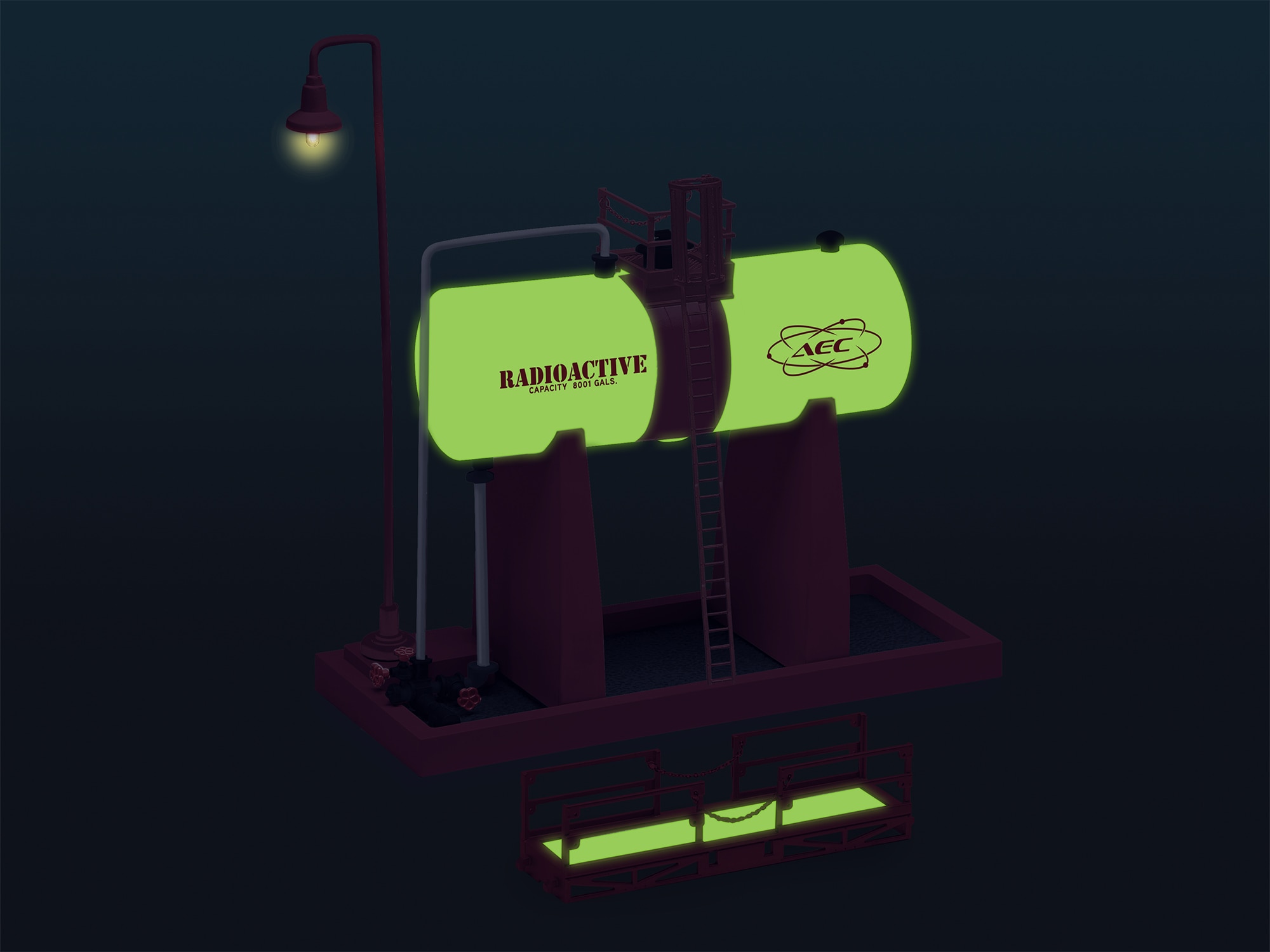 Atomic Energy Commission Glow in the Dark Elevated Tank