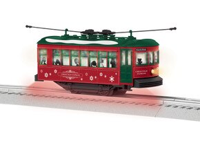 Christmas lighted trolley