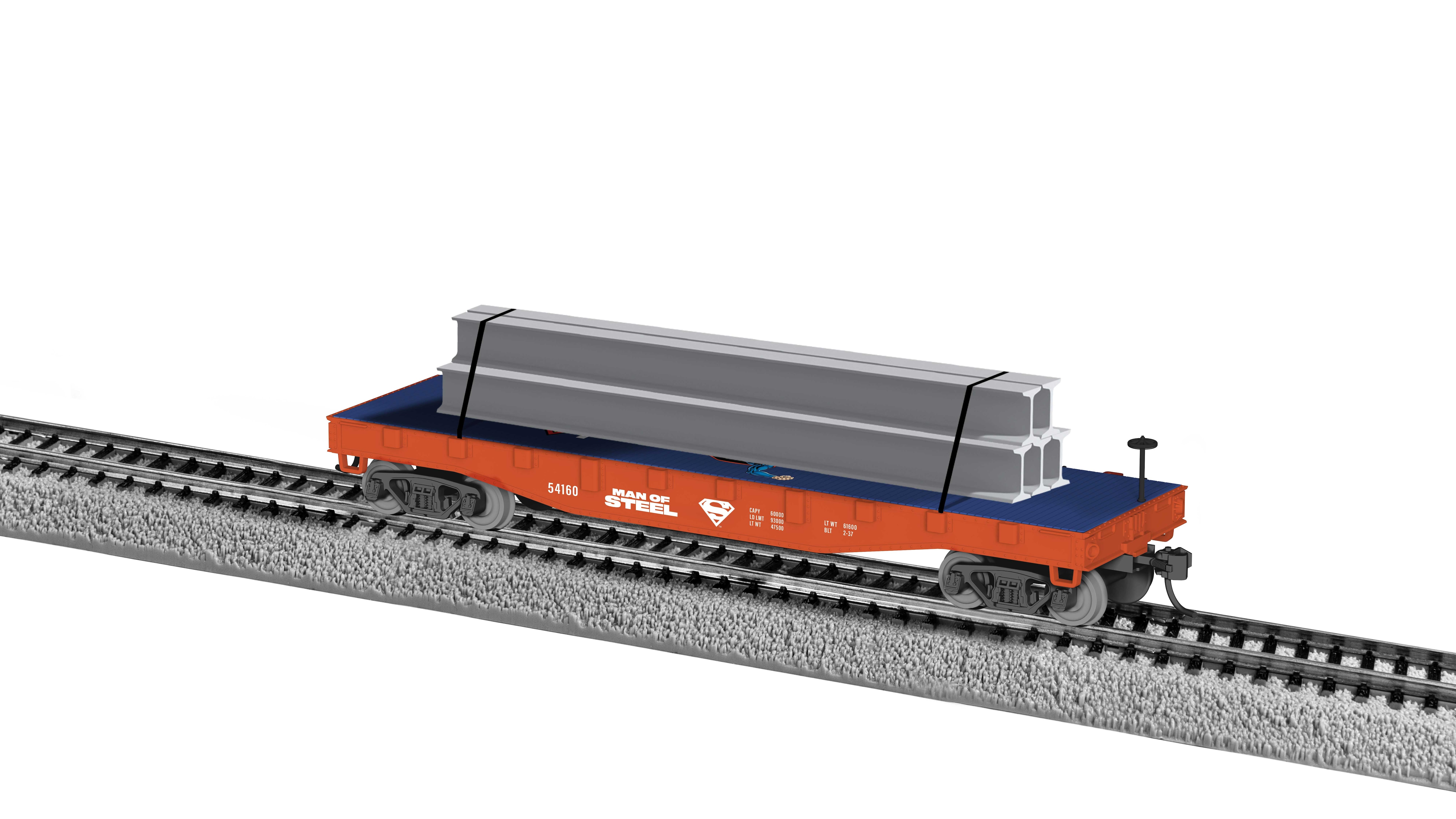 Superman Man Of Steel Flatcar with I-Beam Load
