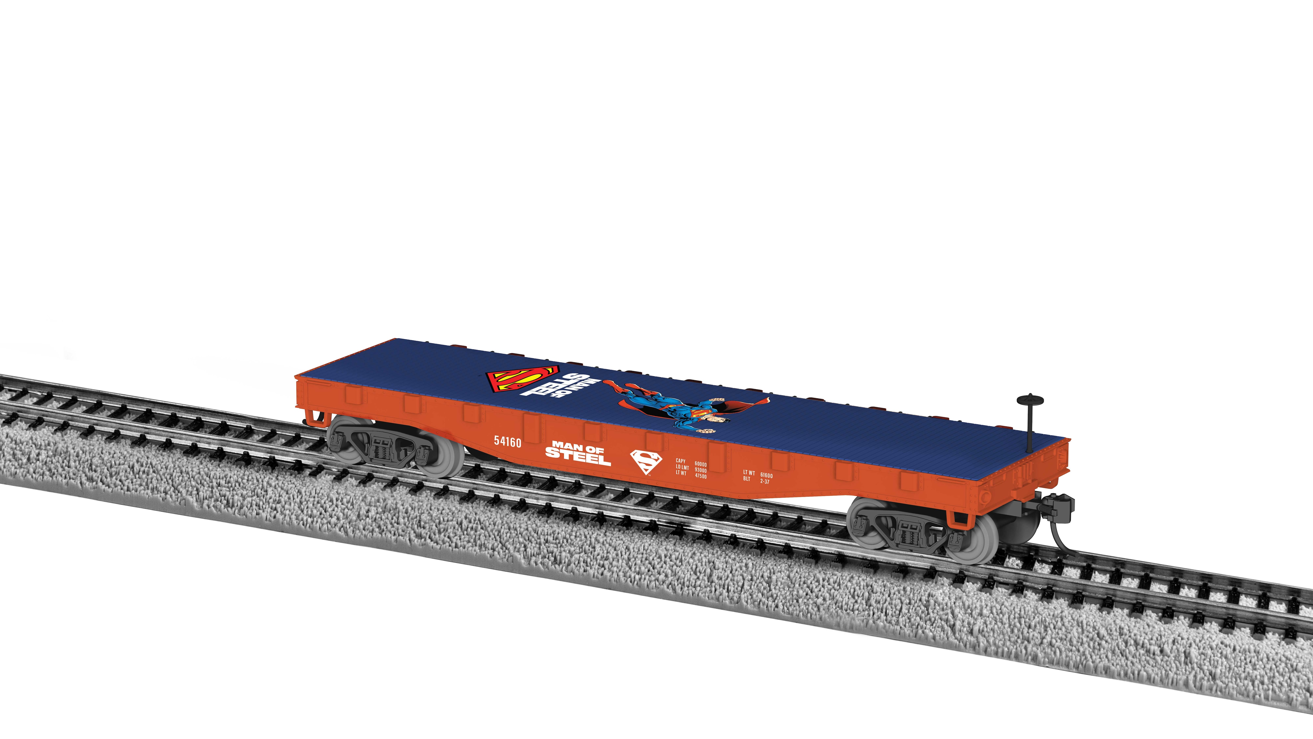 Superman Man Of Steel Flatcar with I-Beam Load