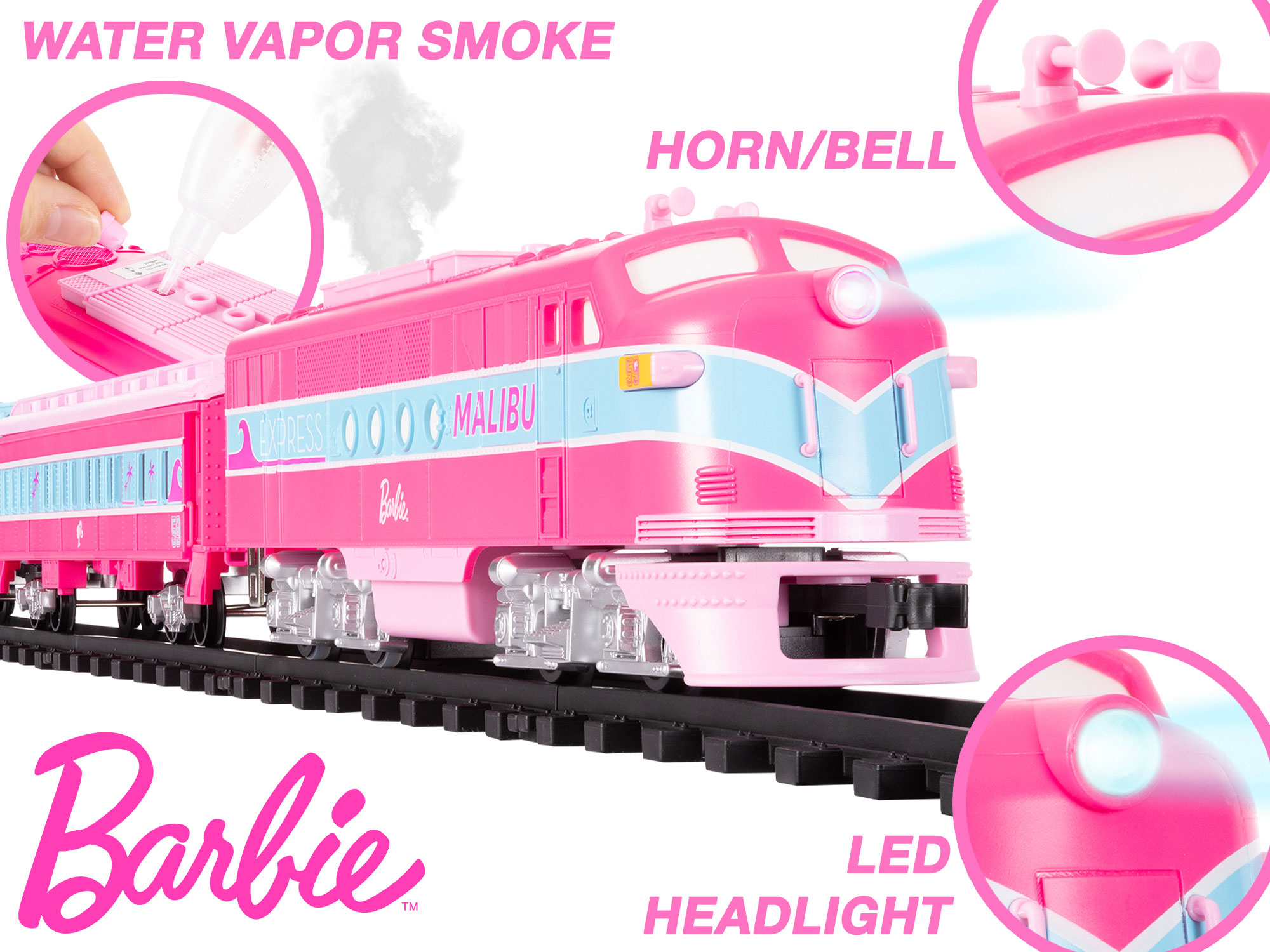 Barbie Malibu Express Battery Operated O-Gauge Train Set