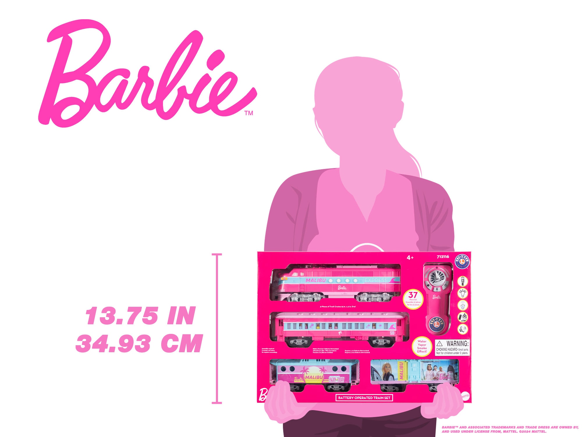 Barbie Malibu Express Battery Operated O-Gauge Train Set