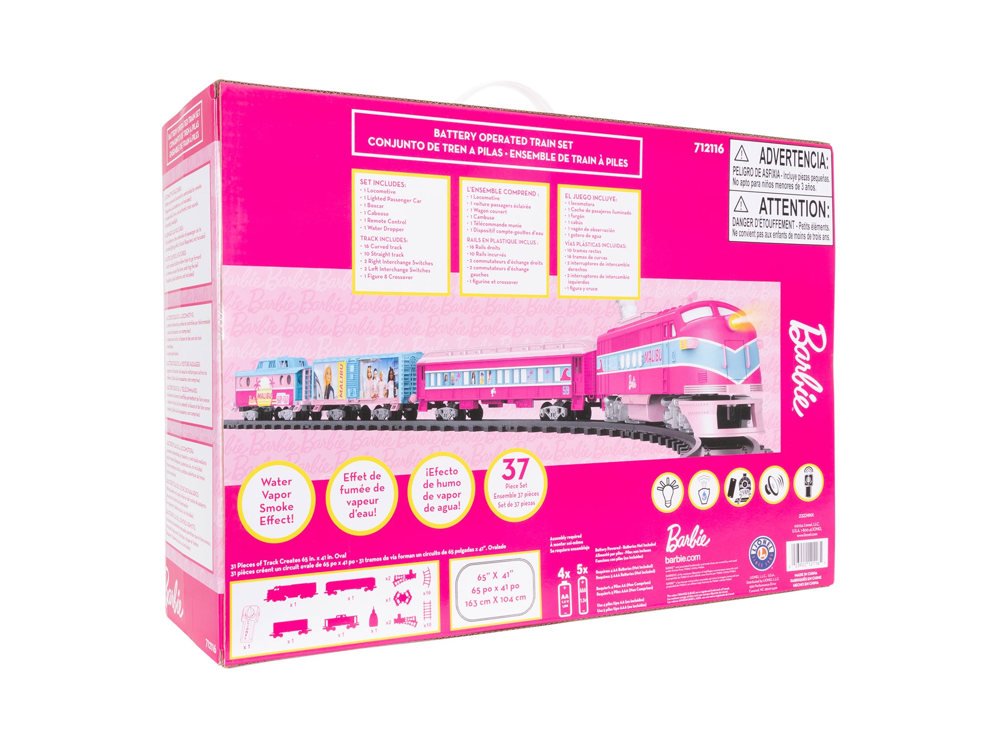 Barbie Malibu Express Battery Operated O-Gauge Train Set