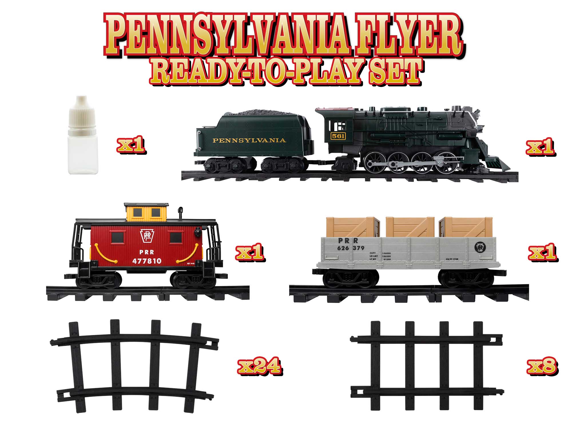 Pennsylvania Flyer Freight Ready-to-Play Train Set w/ Bluetooth