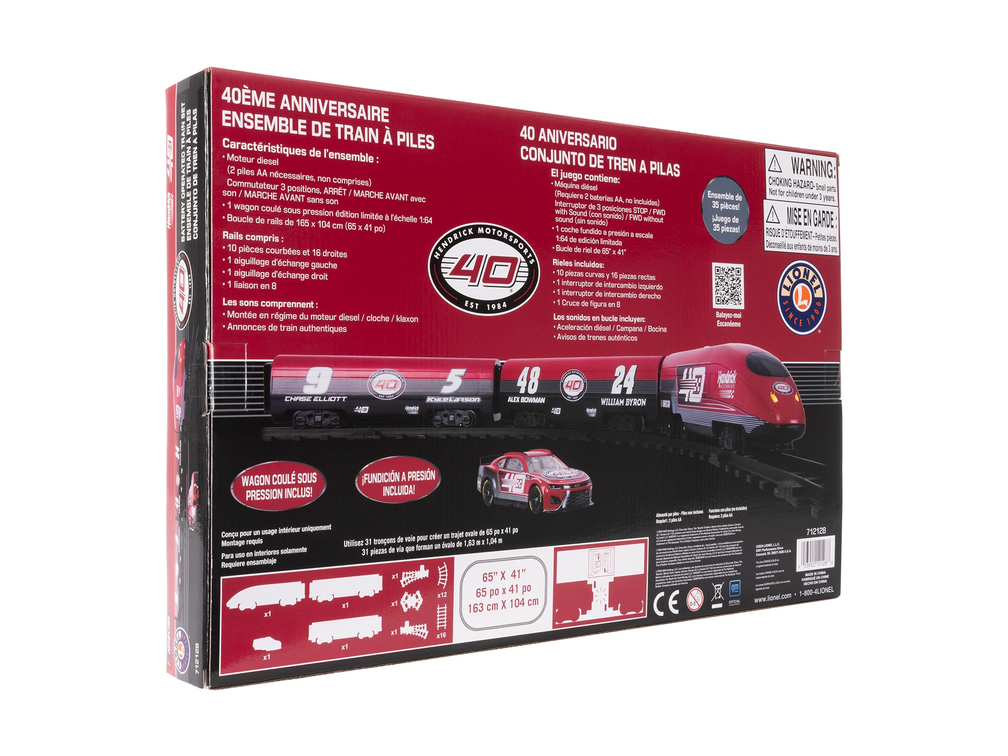 HENDRICK MOTORSPORTS 40TH ANNIVERSARY MINI READY TO PLAY TRAIN SET