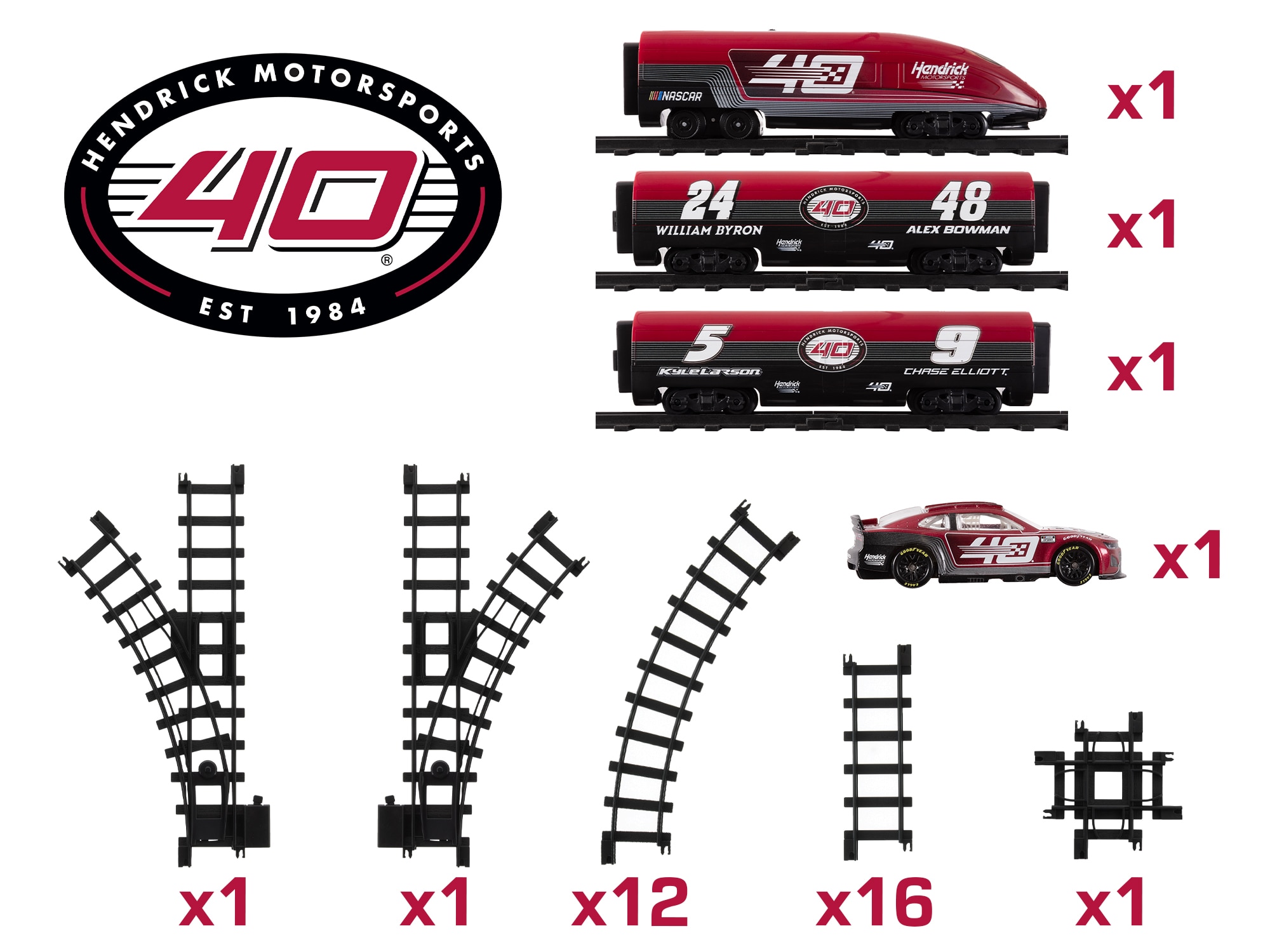 HENDRICK MOTORSPORTS 40TH ANNIVERSARY MINI READY TO PLAY TRAIN SET