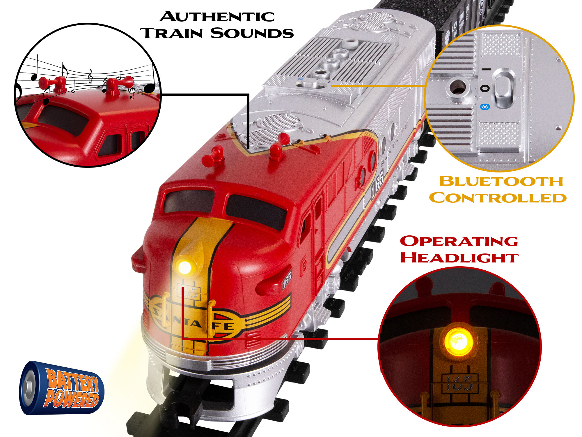 Santa Fe Flyer Freight Battery Operated O-Gauge Train Set